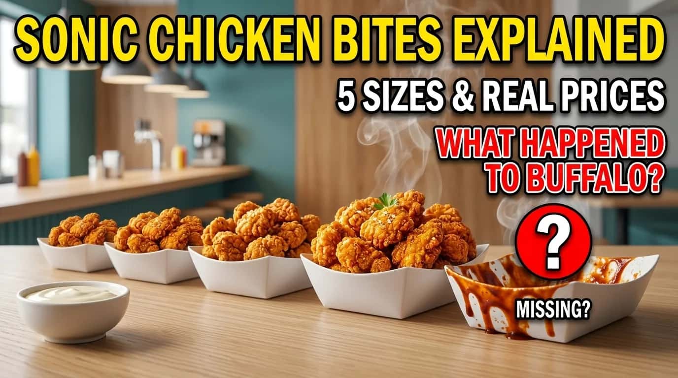 A close up of Sonic Premium Chicken Bites, breaded white-meat pieces