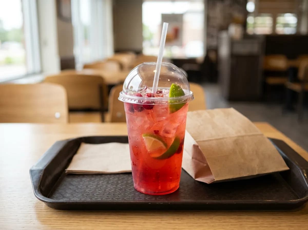 Cranberry Limeade, a vegetarian item on the Sonic Drive-In menu