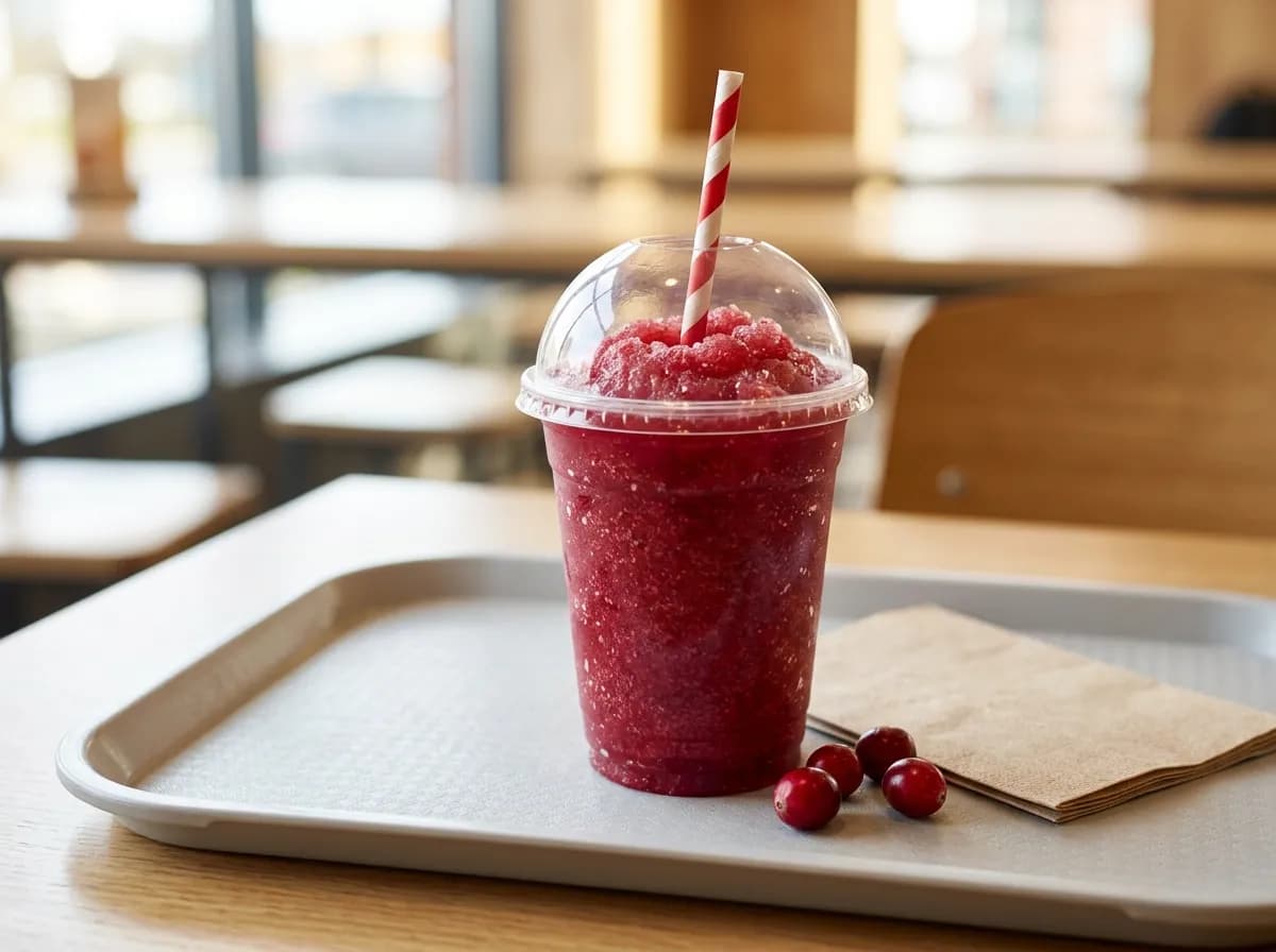 Cranberry Slush, a vegetarian item on the Sonic Drive-In menu