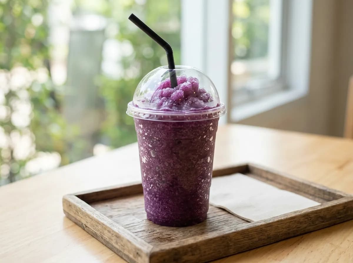 Grape Slush, a vegetarian item on the Sonic Drive-In menu