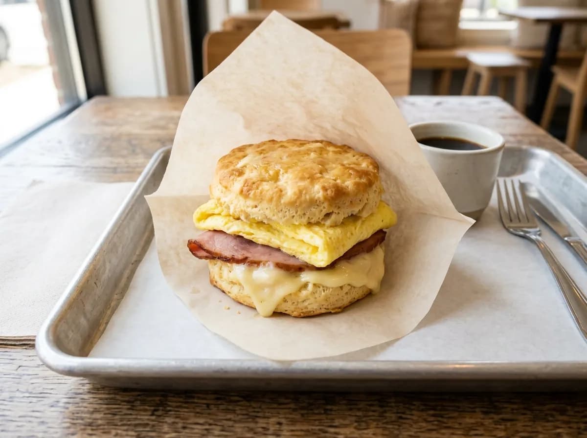 Ham, Egg and Cheese Biscuit at Sonic Drive-In, Breakfast menu 2026