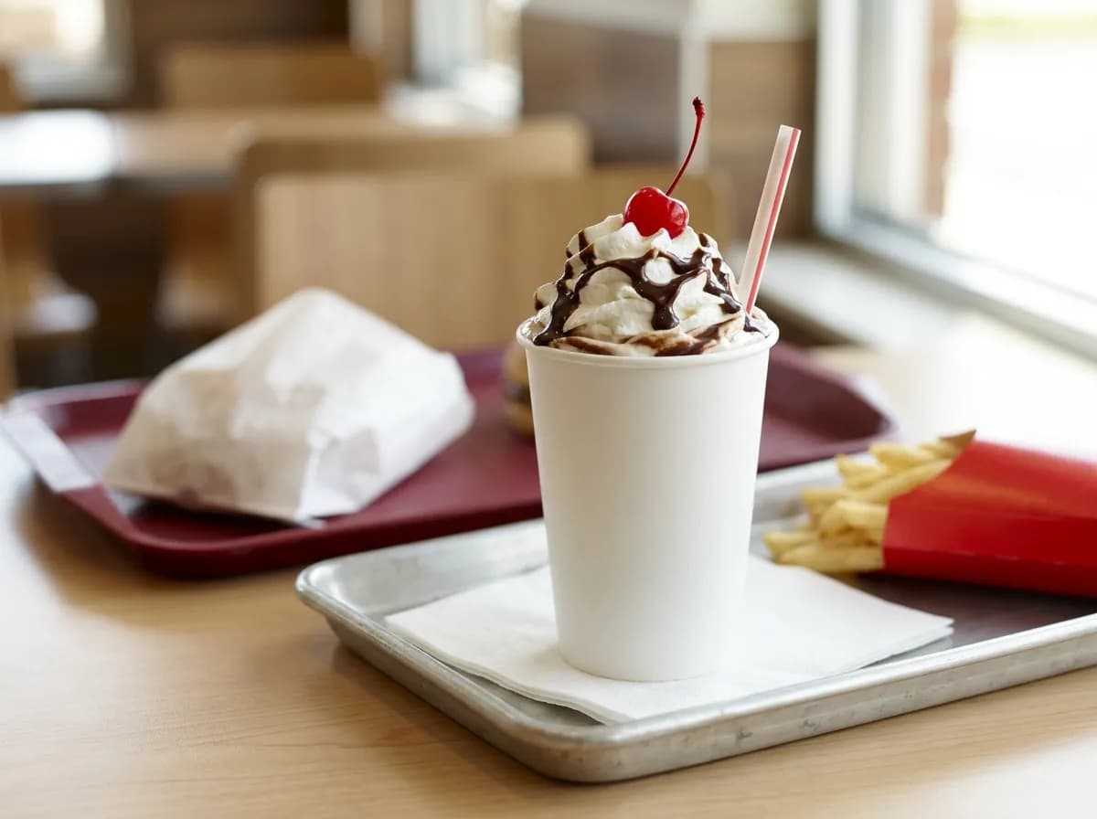 Hot Fudge Classic Shake, a vegetarian item on the Sonic Drive-In menu