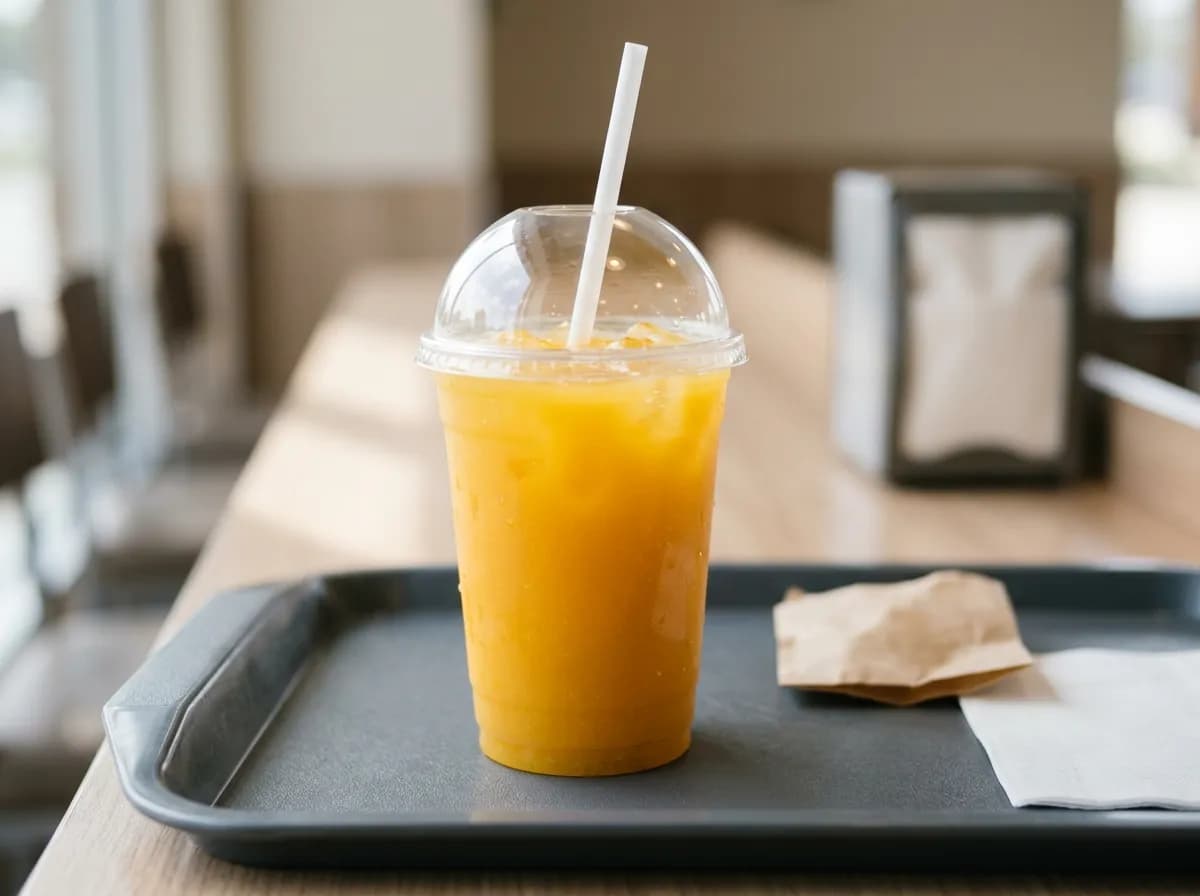 Mango Peach Refresher, a vegetarian item on the Sonic Drive-In menu