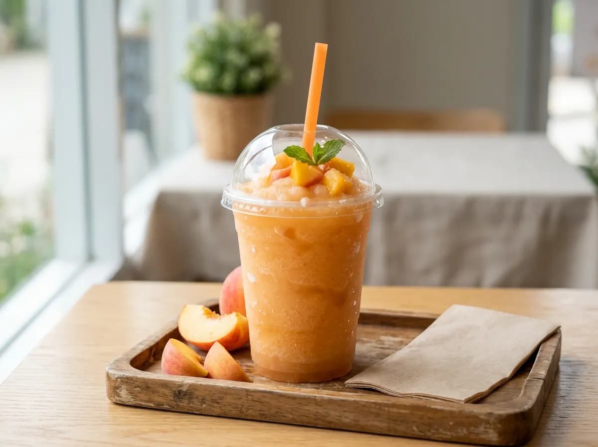 Peach Slush, a vegetarian item on the Sonic Drive-In menu