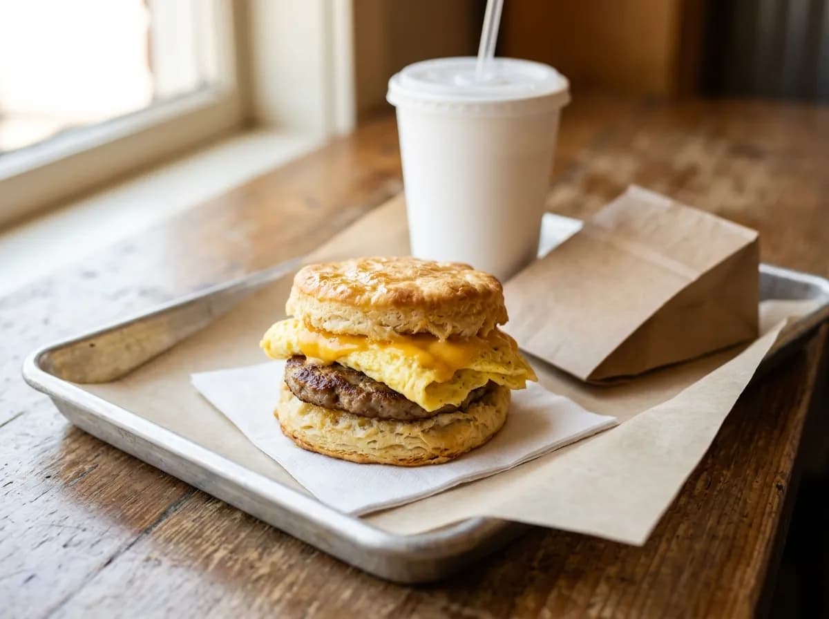 Sausage, Egg and Cheese Biscuit at Sonic Drive-In, Breakfast menu 2026