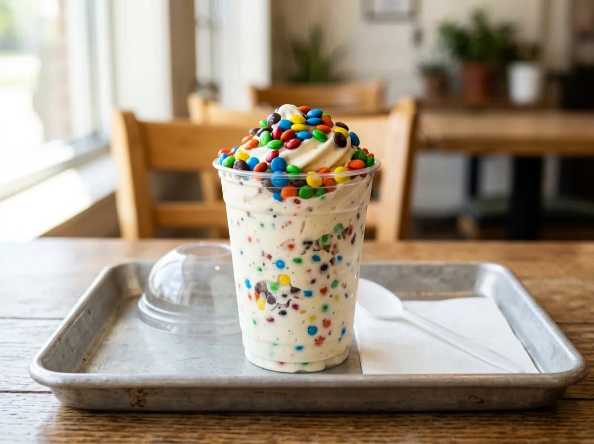 SONIC Blast Made With M&M's, a vegetarian item on the Sonic Drive-In menu