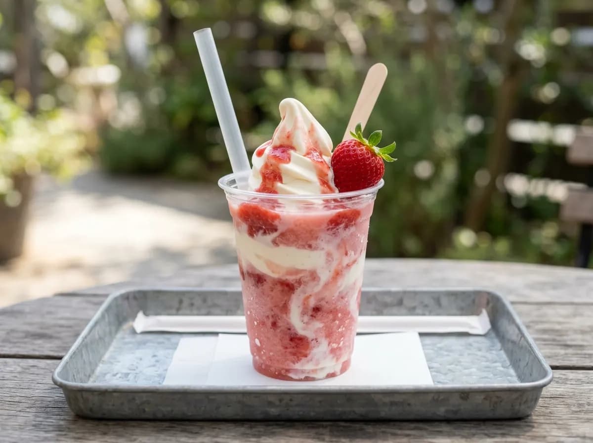 Strawberry Cream Slush, a vegetarian item on the Sonic Drive-In menu