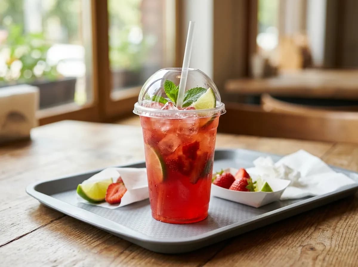 Strawberry Limeade, a vegetarian item on the Sonic Drive-In menu