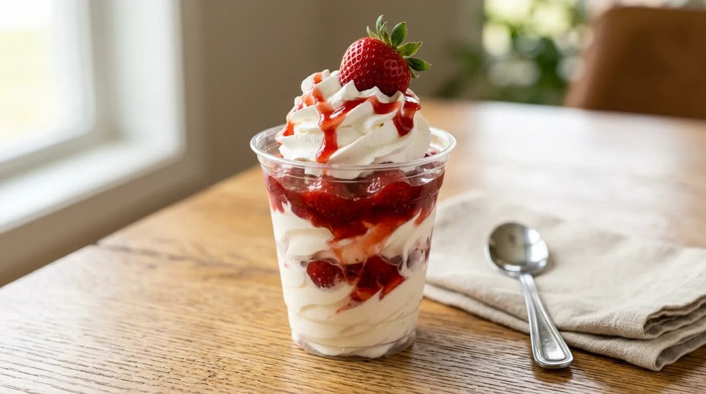 Strawberry Sundae, a vegetarian item on the Sonic Drive-In menu