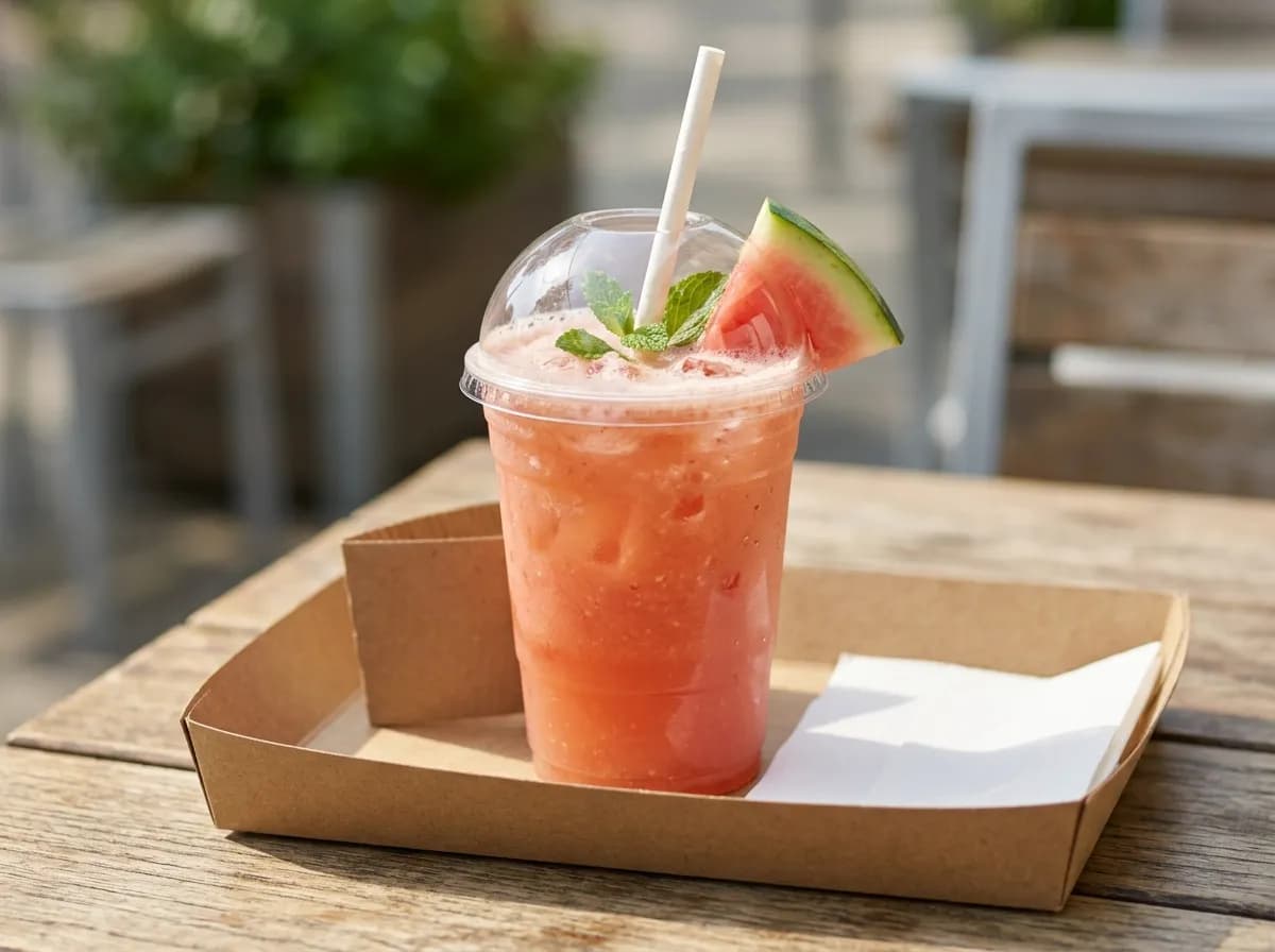 Watermelon Peach Refresher, a vegetarian item on the Sonic Drive-In menu